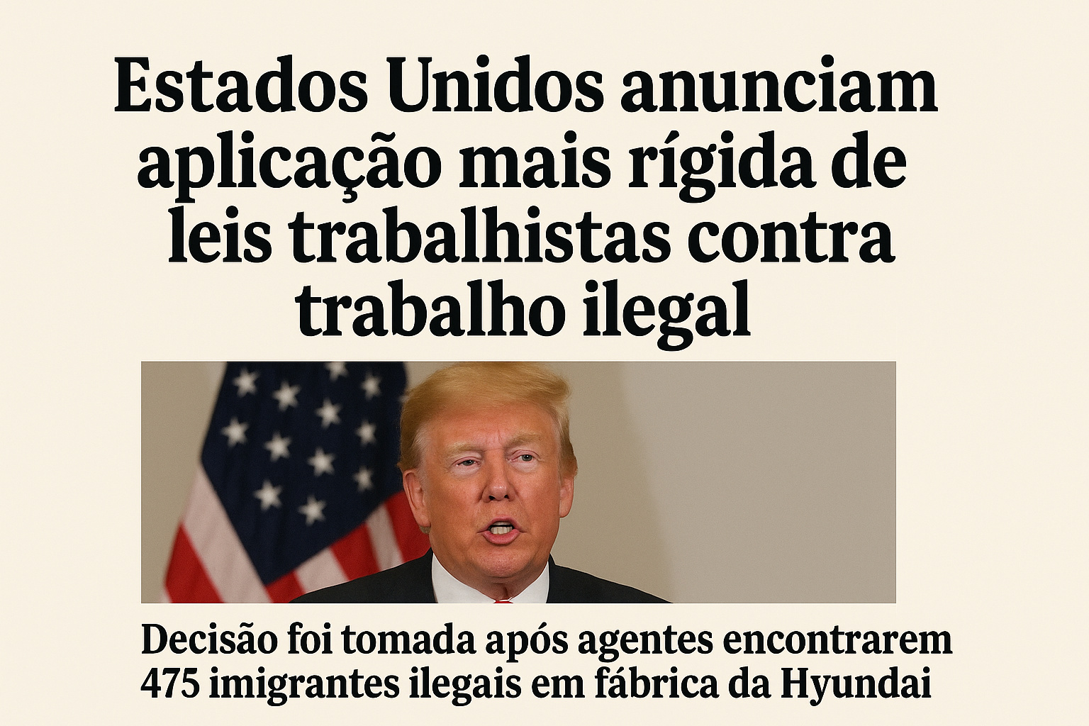 EUA endurecem leis trabalhistas após flagrante de 475 imigrantes ilegais em fábrica da Hyundai, durante a operação "ICE" na Geórgia.