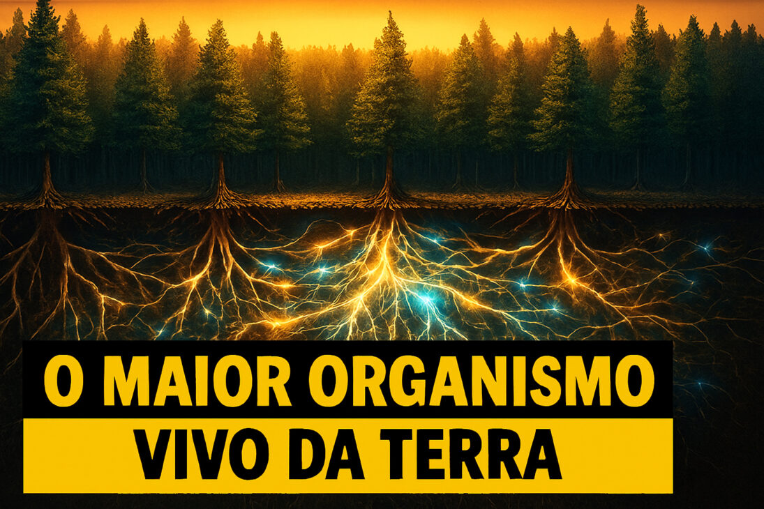 O maior organismo vivo da Terra não é baleia nem sequoia: um fungo subterrâneo cobre quase 10 km², área equivalente a 1.350 campos de futebol, e pode ter milhares de anos de idade