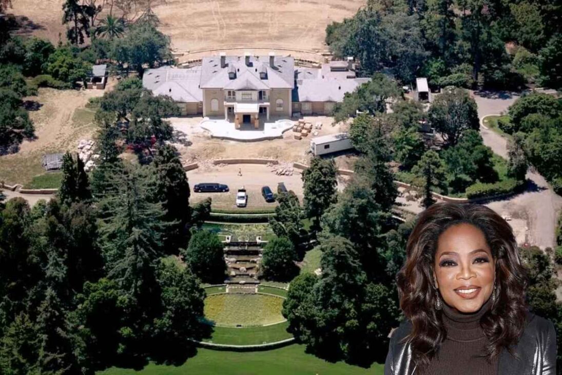 A mansão de Oprah Winfrey na Califórnia, a "Terra Prometida", tem um jardim com mais de 600 árvores de rosas e uma casa de chá particular