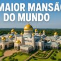 Com 200 mil m², 1.788 quartos, 257 banheiros, garagem para 110 veículos e salão para 5 mil pessoas, o palácio Istana Nurul Iman é a maior mansão do mundo e símbolo máximo do poder do sultão de Brunei