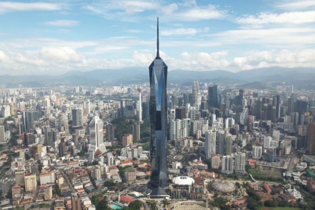 Com 678,9 metros, o segundo edifício mais alto do mundo, um ícone de 118 andares que redefiniu o horizonte da Malásia em 2023