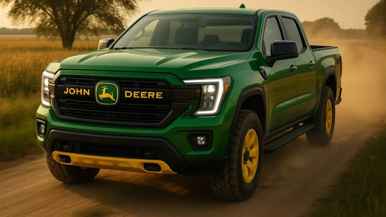 Picape conceito da John Deere une robustez de trator, tração 4x4 e conforto de luxo, prometendo revolucionar o mercado brasileiro. (Imagem: projeção Compre Rural)