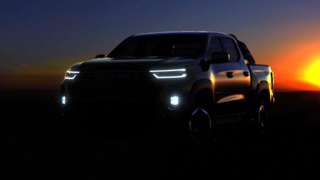 Nova Ram Dakota 2026 estreia com motor de 200 cv, câmbio ZF de 8 marchas e visual robusto para enfrentar Hilux e Ranger.