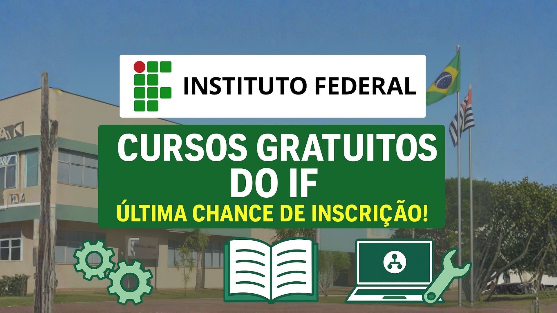 IFSP prorroga inscrições para cursos técnicos gratuitos EAD e presenciais. São 680 vagas em várias áreas com início no 1º semestre de 2026.