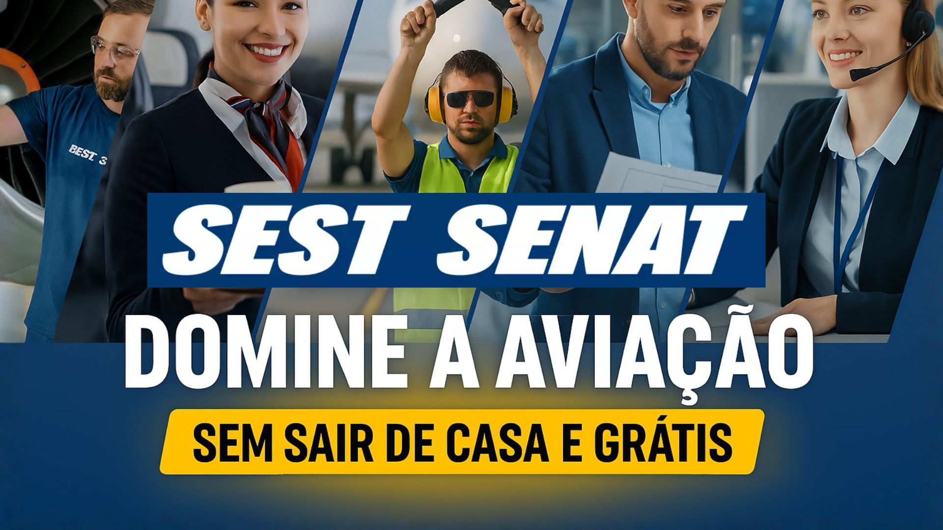SEST SENAT oferece 32 cursos online e gratuitos voltados à aviação — manutenção, operação, regulamentação e segurança profissional no setor aéreo.