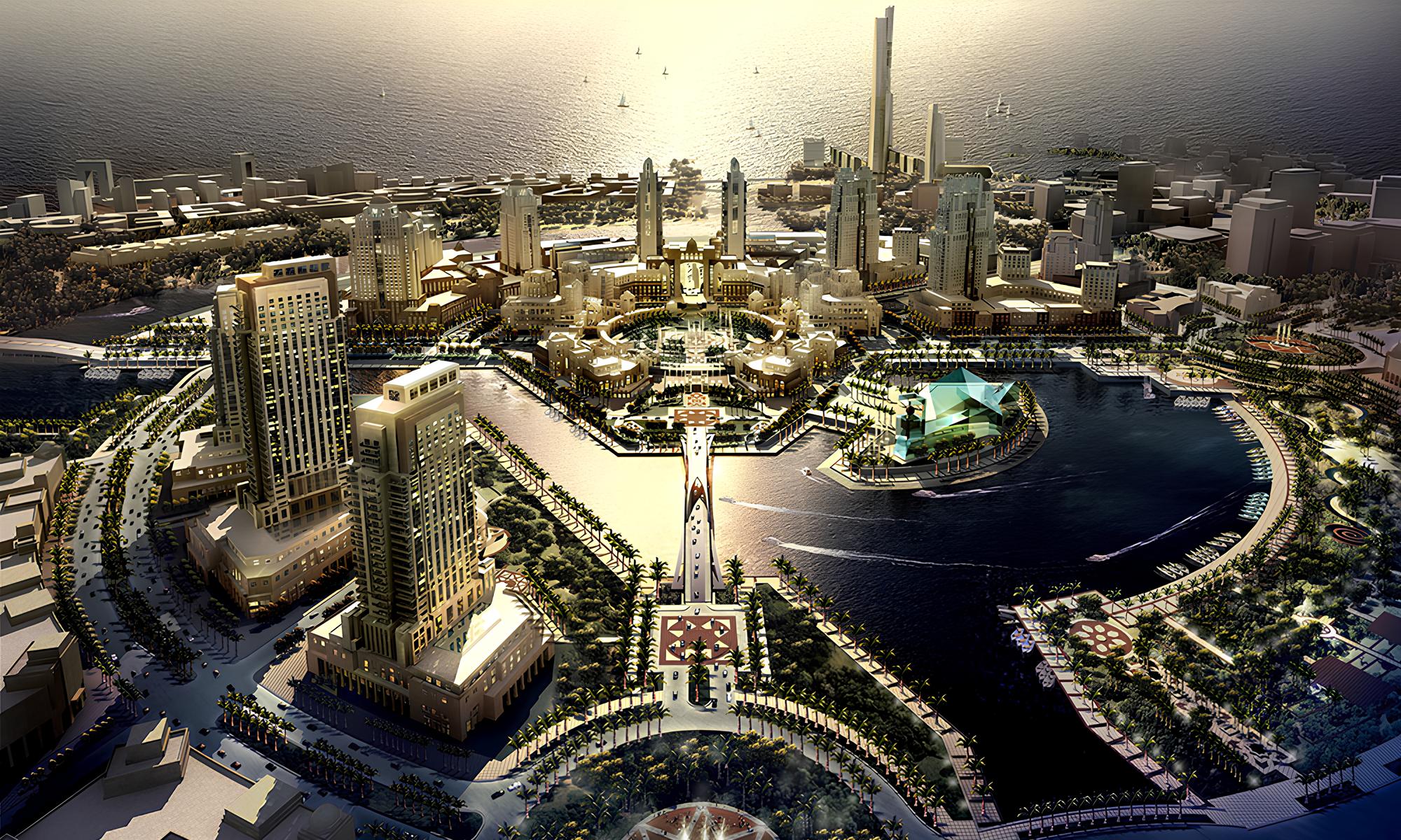 Com 1,2 milhão de m², 250 torres residenciais e custo superior a US$ 25 bilhões, esta megacidade futurista construída no meio do deserto seria o novo Dubai
