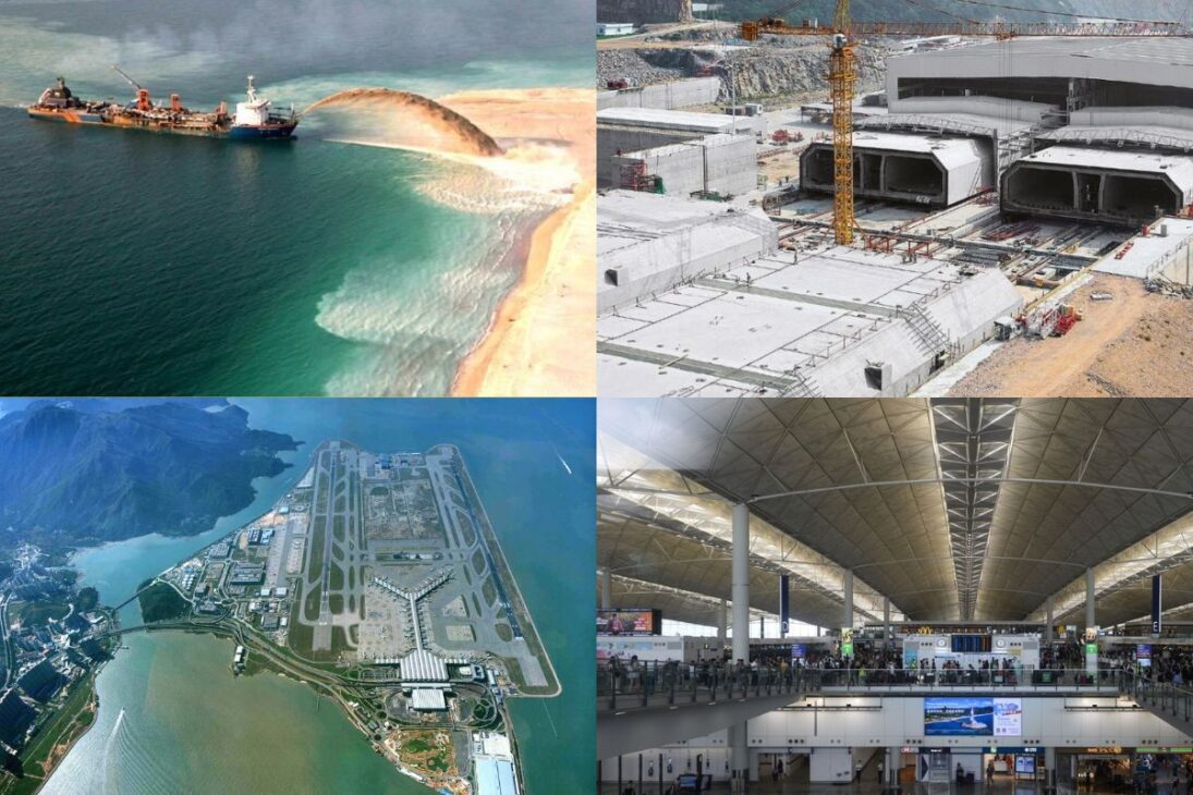 Um aeroporto de U$20 bilhões construído em uma ilha artificial de 12,48 km² com capacidade para 120 milhões de passageiros e 10 milhões de toneladas de carga