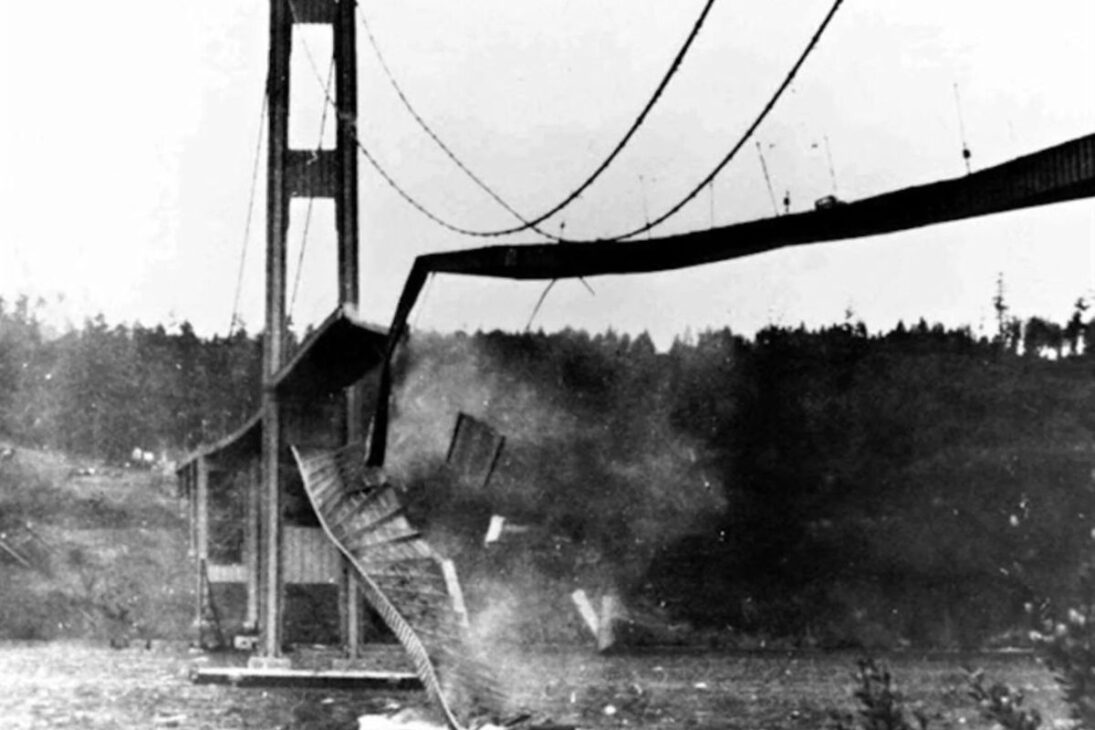Uma ponte de 1.800 metros que desabou 4 meses após a inauguração sob ventos de apenas 64 km/h