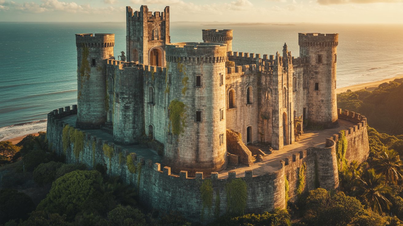 Descubra o único castelo medieval das Américas no Brasil: ruínas quase de 500 anos, masmorras acessíveis e vistas deslumbrantes para o litoral baiano.