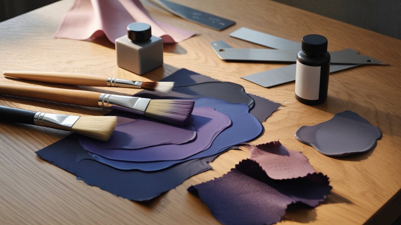O contraste entre azul, roxo e preto simboliza diferentes aspectos da mente — foco, criatividade e introspecção — segundo estudos sobre psicologia das cores.