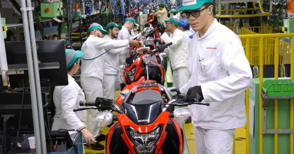 Honda investe R$ 1,6 bi para ampliar fábrica em Manaus e produzir 1,6 milhão de motos por ano, com novos modelos e alta tecnologia. (Imagem: Divulgação)