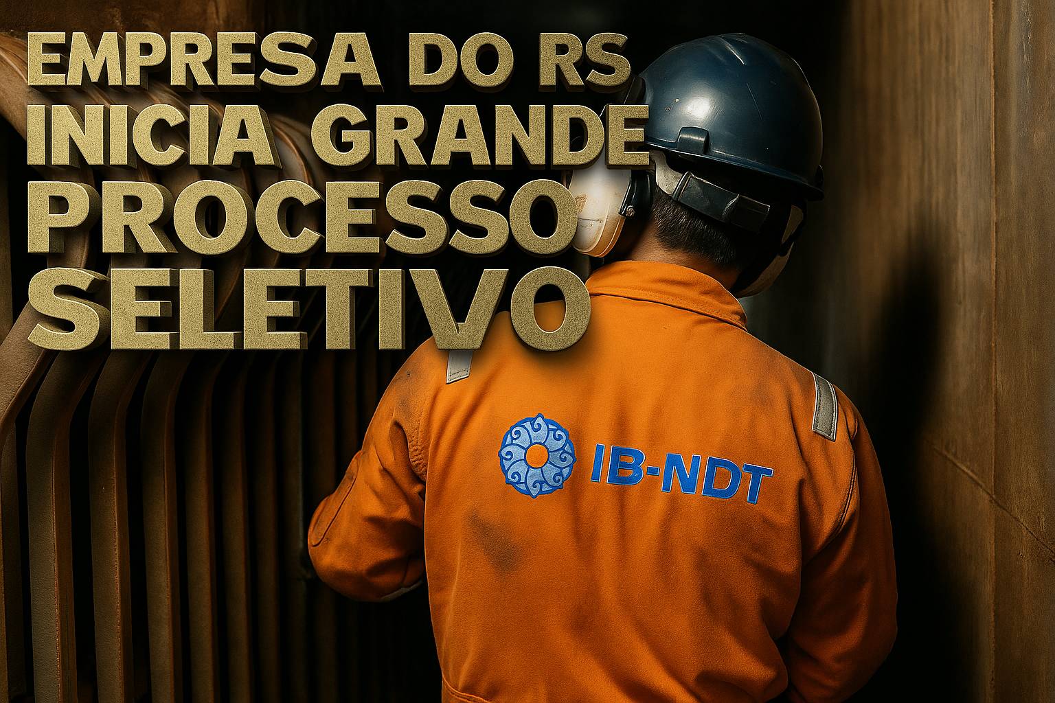 Profissional da IB-NDT realiza inspeção em maquinário industrial no Rio Grande do Sul, representando as novas vagas de emprego abertas pela empresa.
