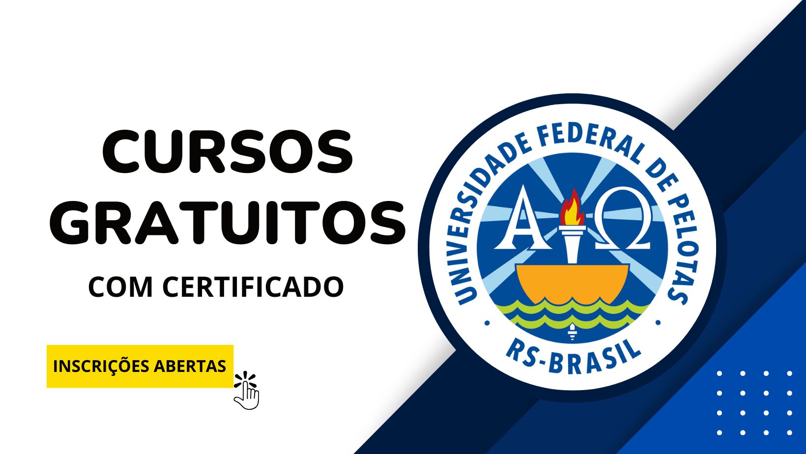 Aproveite as vagas abertas para cursos gratuitos da UFPEL Capacite-se em cuidados paliativos, situações clínicas comuns e mais.