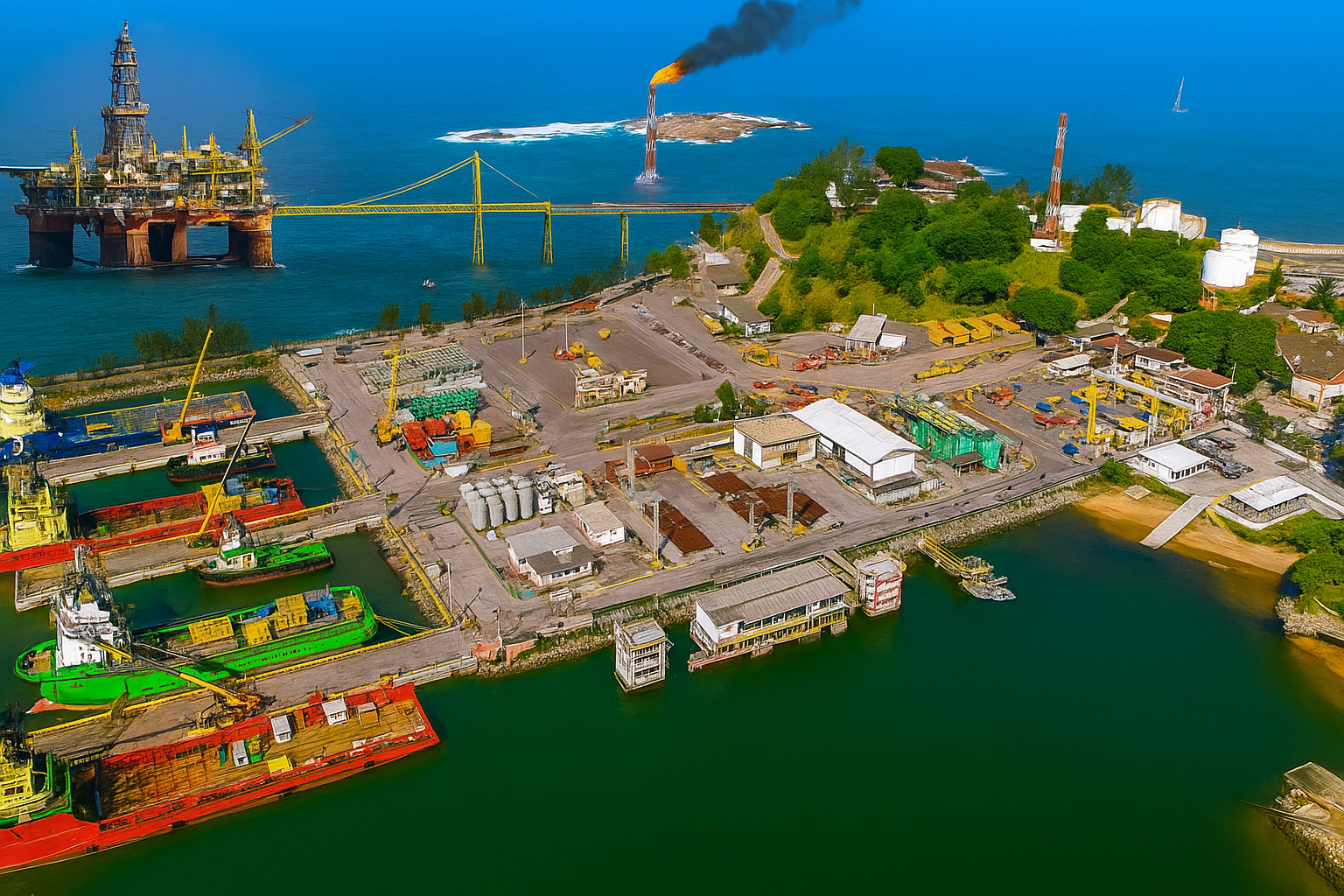 Engenheiros da CAPCO Brasil em projeto de energia que integra operações offshore e onshore no Rio de Janeiro e Macaé