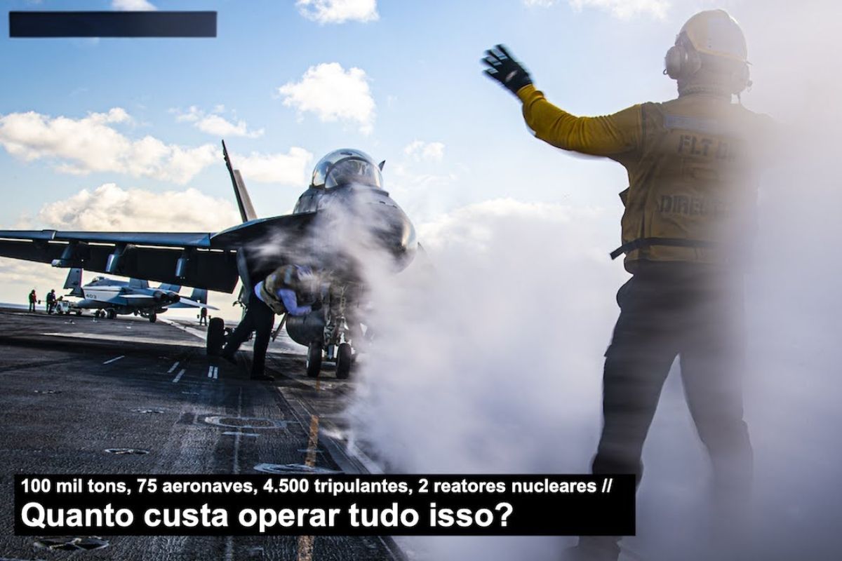 Porta-aviões nuclear em operação no Caribe exige custo diário alto para manter aeronaves prontas e milhares de tripulantes, detalhando como a operação funciona e por que ela é tão cara.