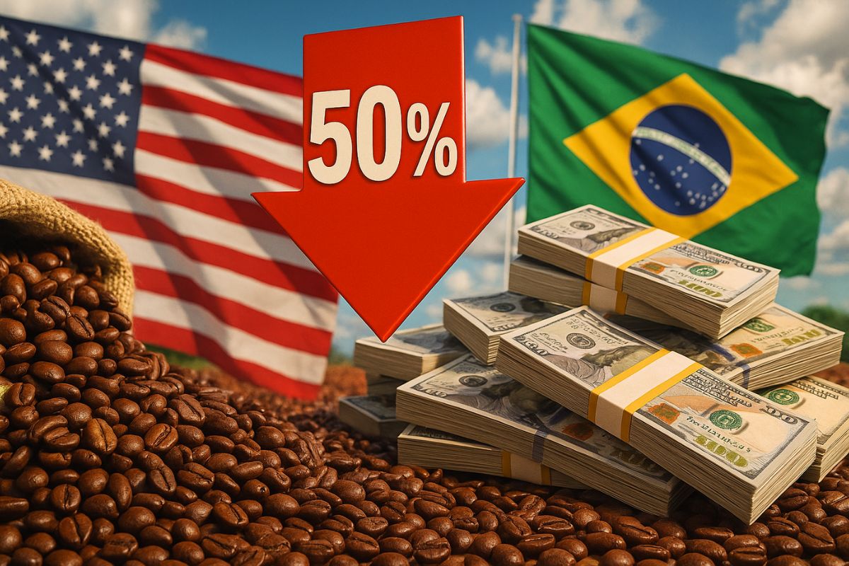 Tarifa de 50% de Trump trava café do Brasil nos EUA, encarece xícara em 40% e faz importadores desviarem grãos para o Canadá