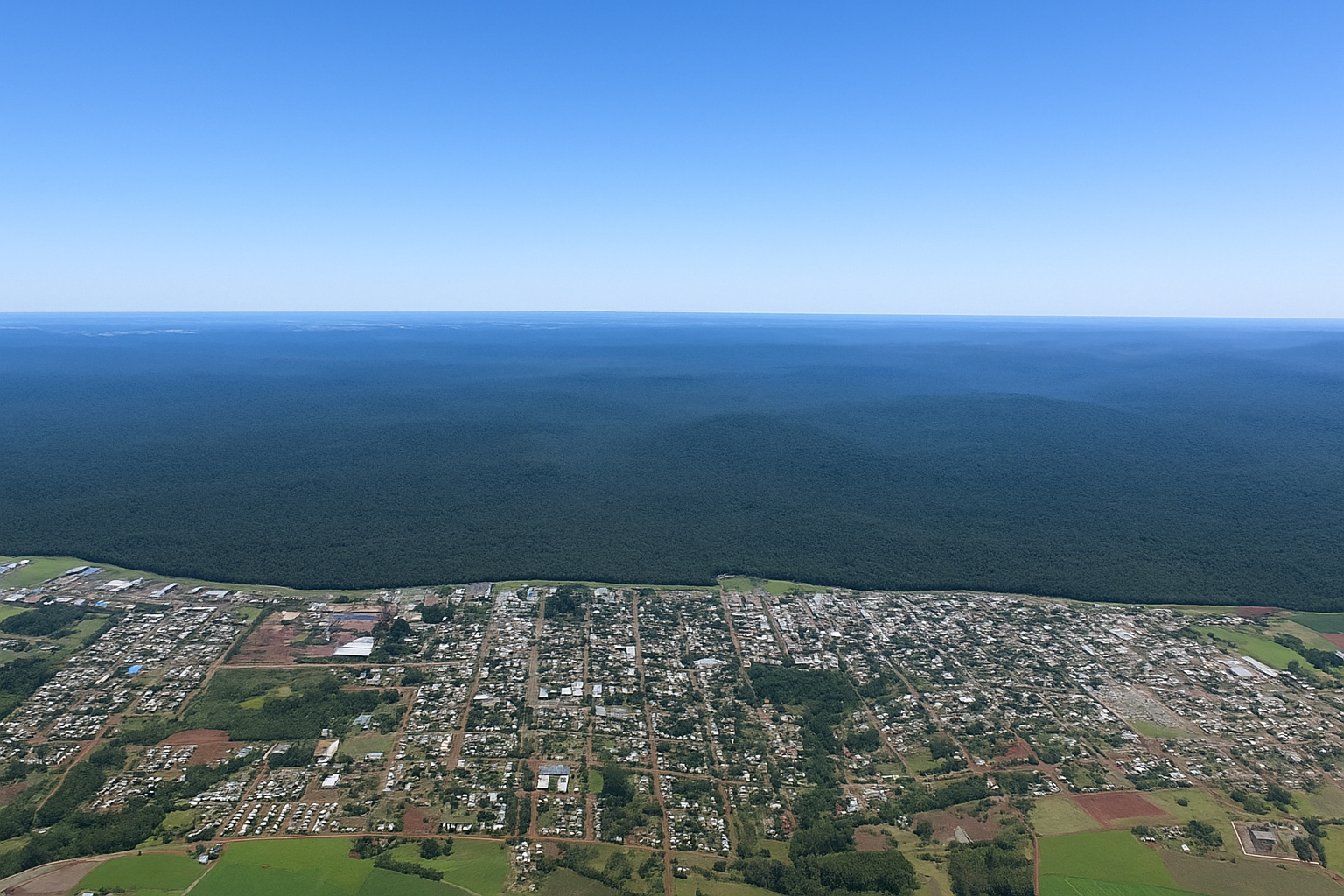 Vista aérea de uma usina solar em meio a uma plantação verde, ilustrando o uso de energia limpa e sustentável na agricultura.