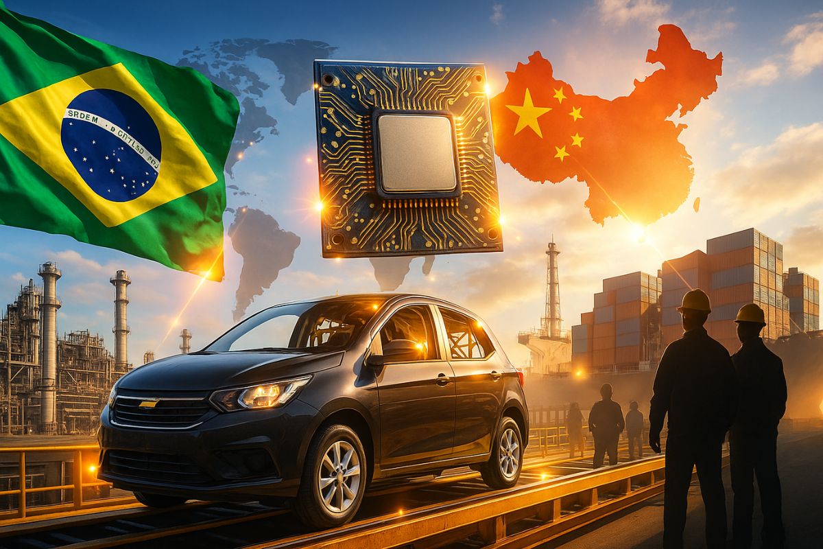 Brasil e China reforçam parceria na guerra dos chips para garantir semicondutores, proteger a indústria automotiva e manter a produção de veículos.