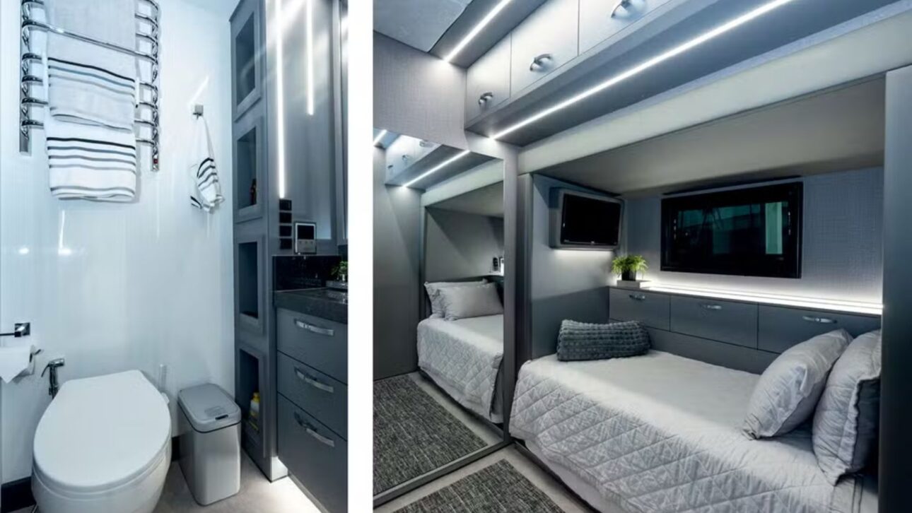 Conheça o Scania 770 S V8, motorhome de luxo de R$ 3,3 milhões com 770 cv, 45 m² e tecnologia de conexão via satélite.