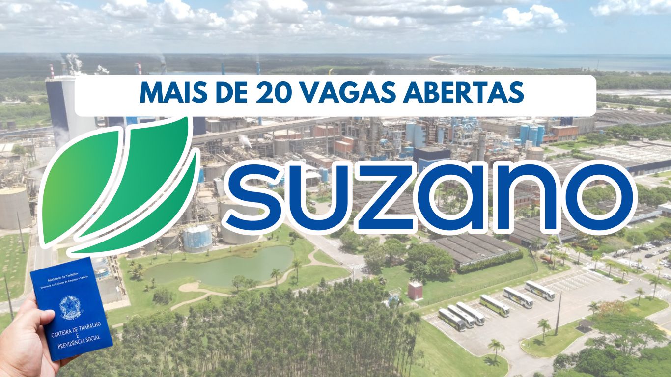 Suzano Papel e Celulose está recebendo currículos de pessoas com ensino médio, técnico e até sem experiência para preencher mais de 20 vagas de emprego em SP, MS, BA e outros estados!