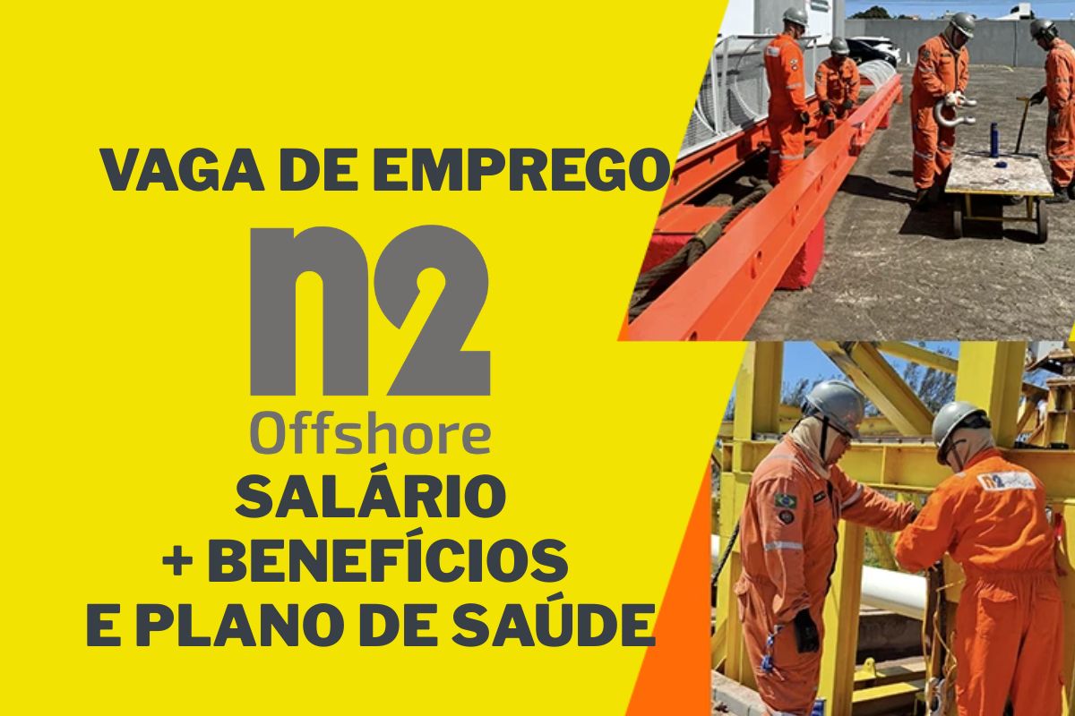 Vaga para Inspetor de END na N2 Offshore em Vila Velha oferece salário fixo e benefícios completos em regime CLT.