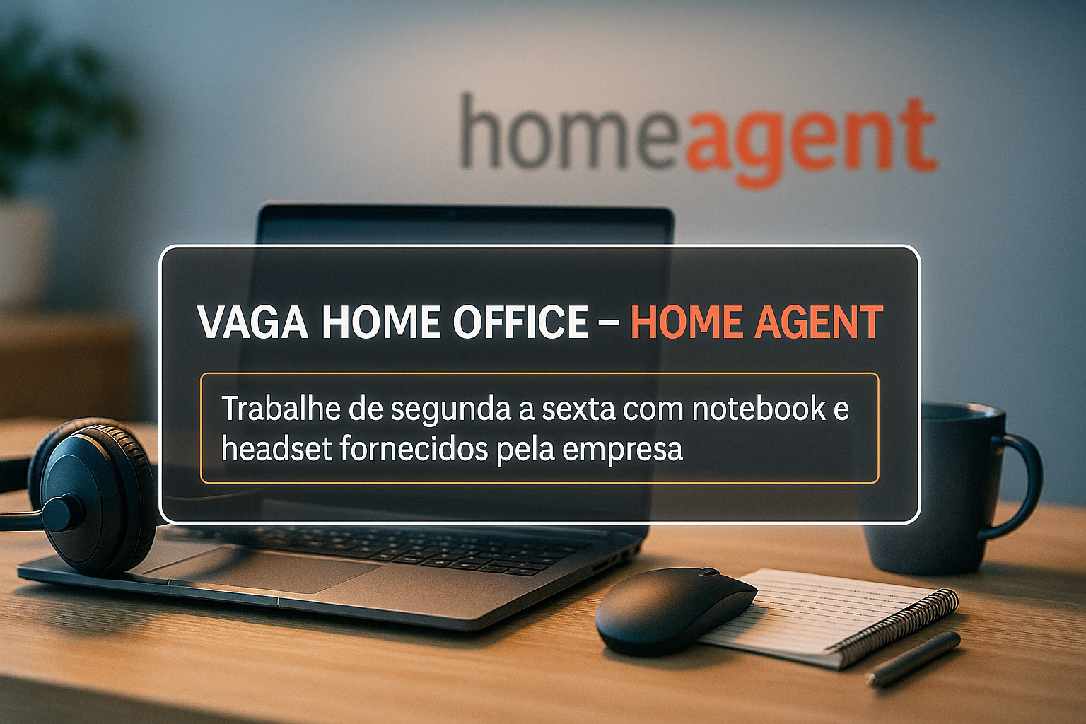 Trabalhe de casa de segunda a sexta: Home Agent oferece vaga home office com notebook, headset e benefícios completos para quem busca estabilidade e equilíbrio profissional