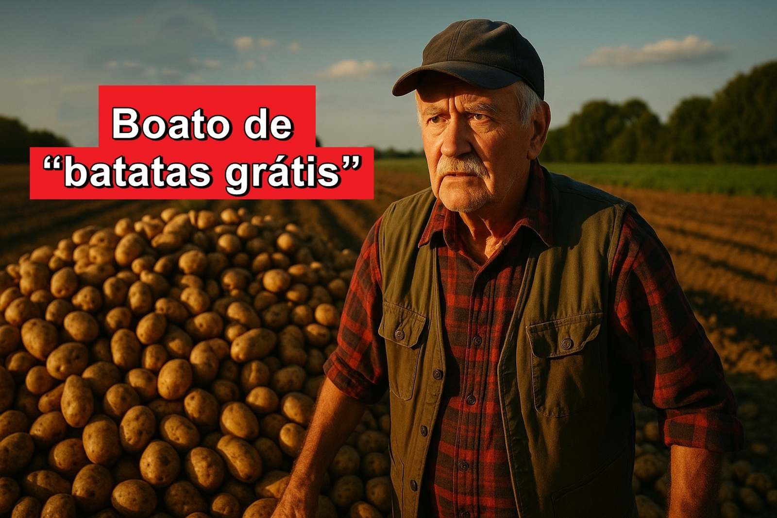 Agricultor perde 150 toneladas de batatas após boato viral de distribuição gratuita atrair multidão e esvaziar completamente sua plantação
