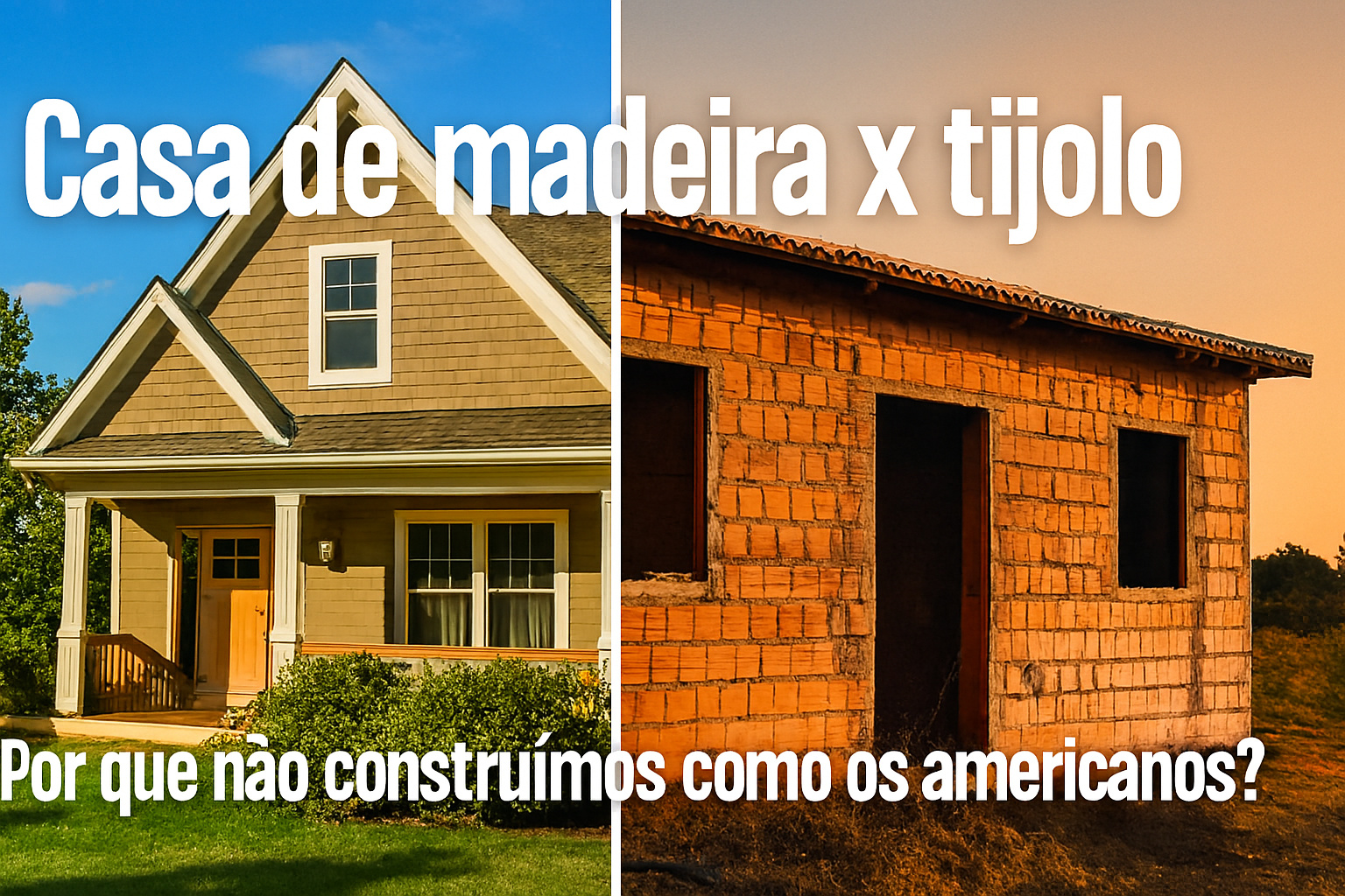 Casa de madeira x tijolo: Por que não construímos como os americanos? Enquanto nos EUA prevalecem as casas de madeira, no Brasil ainda preferimos a alvenaria