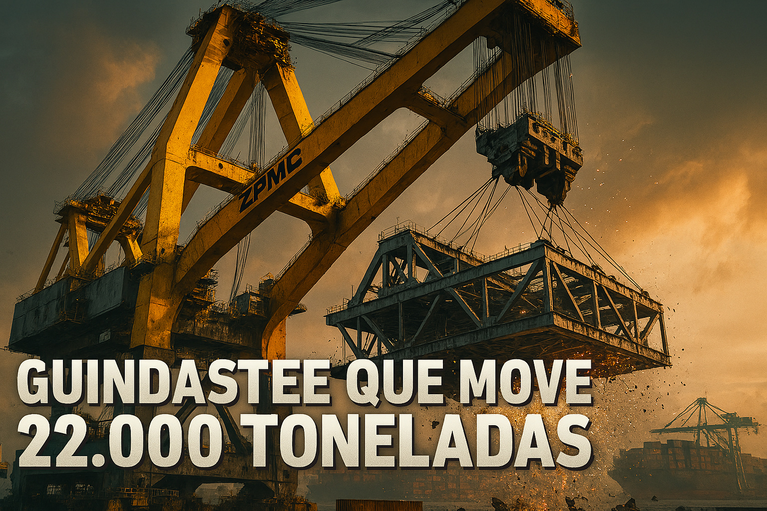 O guindaste que pesa mais que 10 aviões cargueiros, alcança estruturas do tamanho de prédios e consegue remover 22 mil toneladas em uma única operaçã