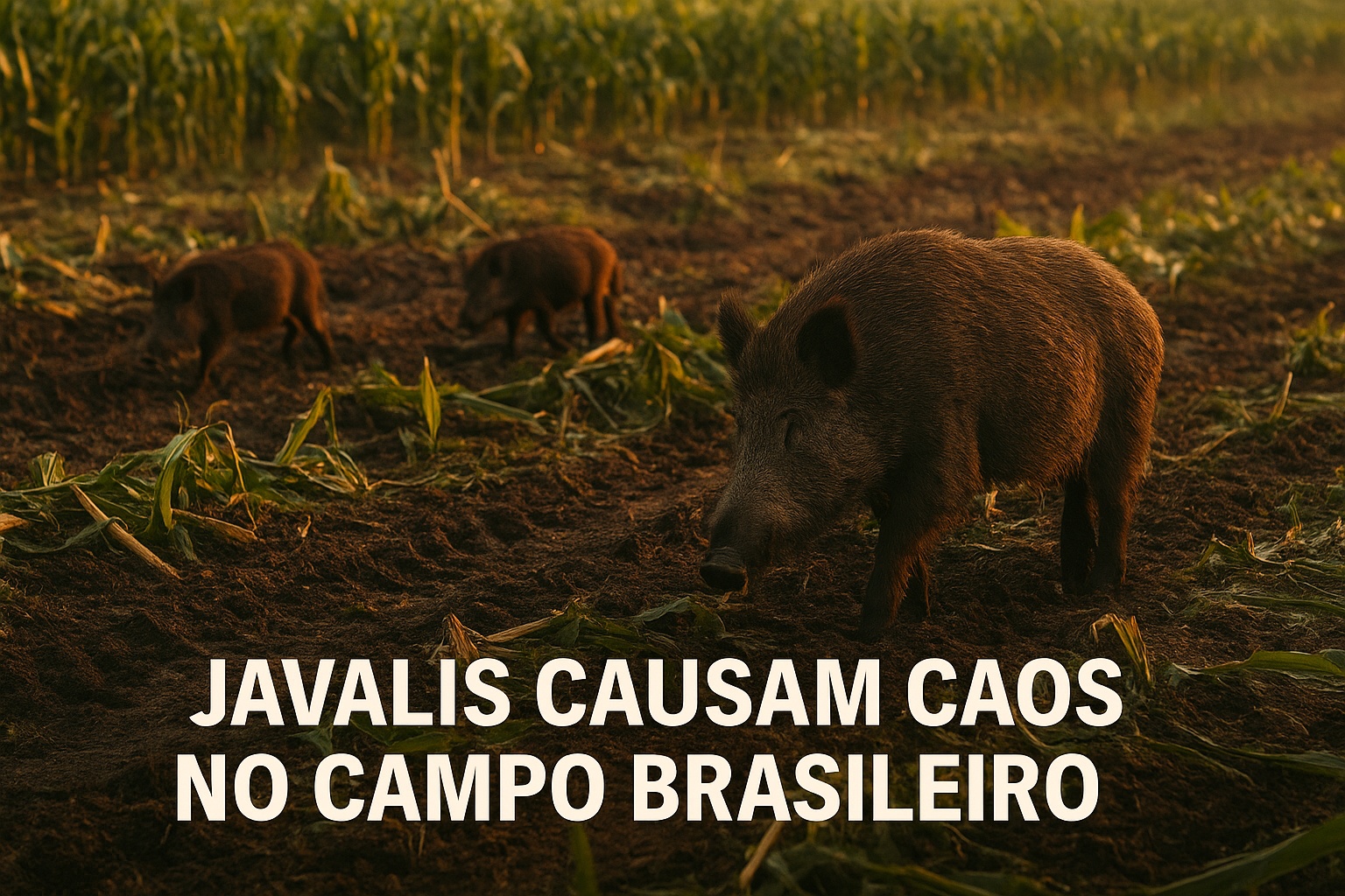 Com avanço descontrolado, prejuízos estimados em R$ 1 bilhão e ataques cada vez mais frequentes, javalis já devastam lavouras inteiras