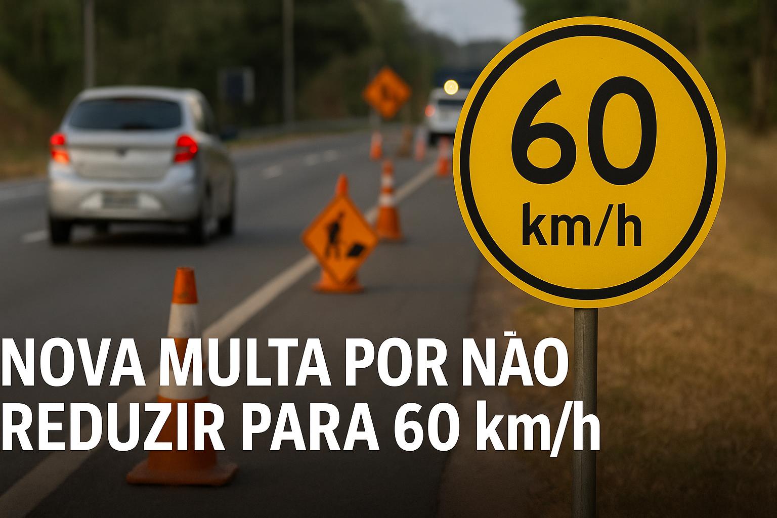 Motoristas poderão ser multados se não reduzirem para 60 km/h em trechos com obras ou acidentes: novo projeto altera o Código de Trânsito e reforça segurança nas rodovias