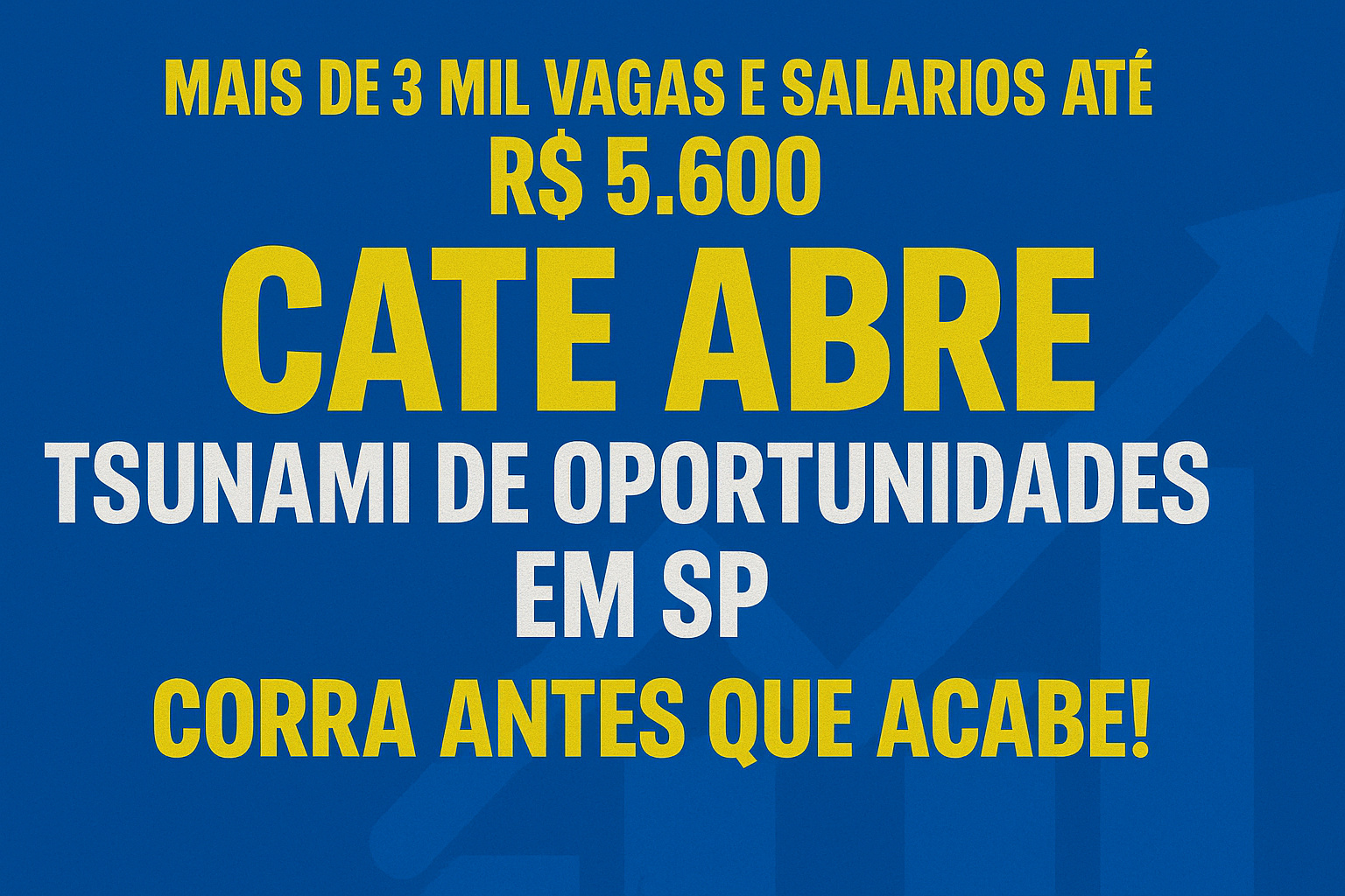 3.000 vagas e salário de R$ 5.600: Cate abre seleção gigante e vira chance de ouro em SP
