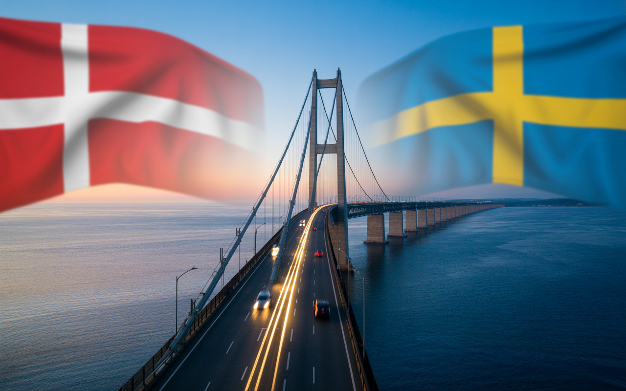 A ponte que liga dois países europeus, cruza o mar com quase 8 quilômetros, integra Dinamarca e Suécia em um único eixo diário de trabalho, turismo, moradia e bilhões em investimentos