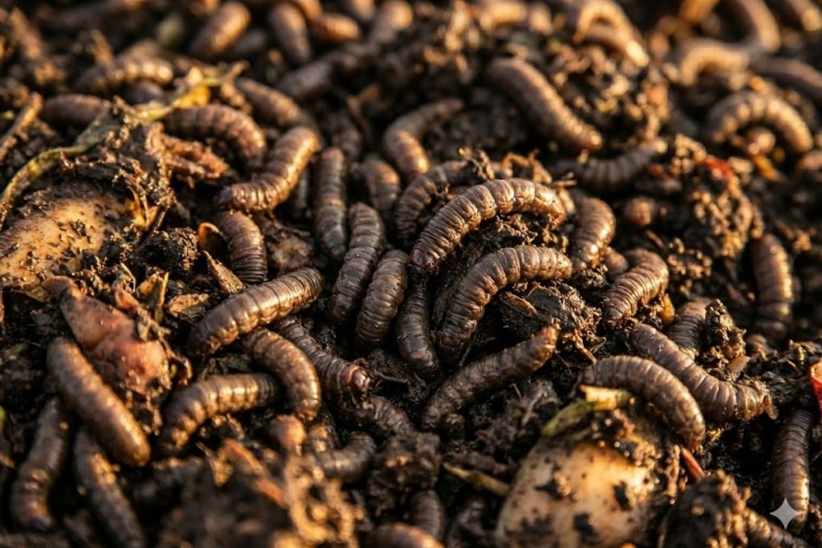 larvas em Nova Gales do Sul entram em testes para reduzir metano em aterros sanitários e converter resíduos em ração animal e fertilizante, com contêineres de milhões de larvas e metas de escala urbana em Sydney.