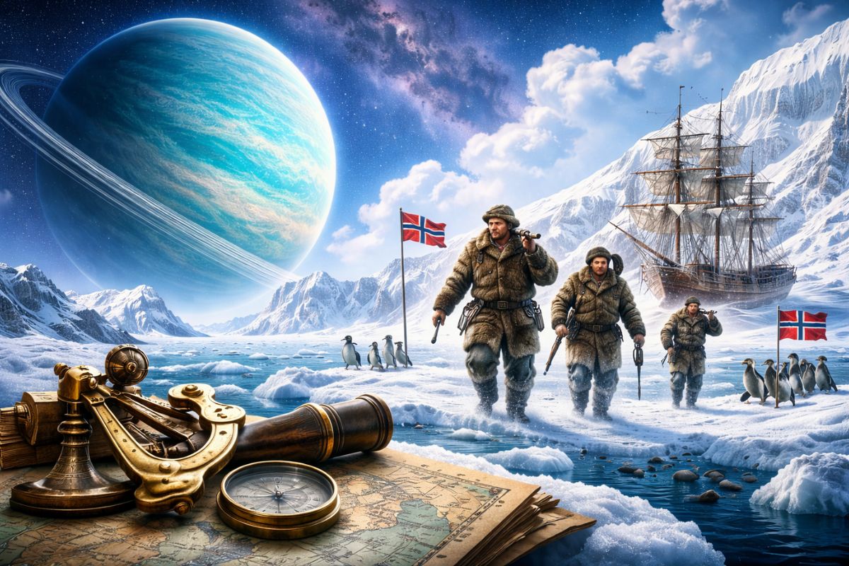 Humanidade viu Urano antes de alguém sequer enxergar a Antártica um russo só a avistou em 1820, mas o primeiro pouso confirmado veio em 1895, por noruegueses (1)