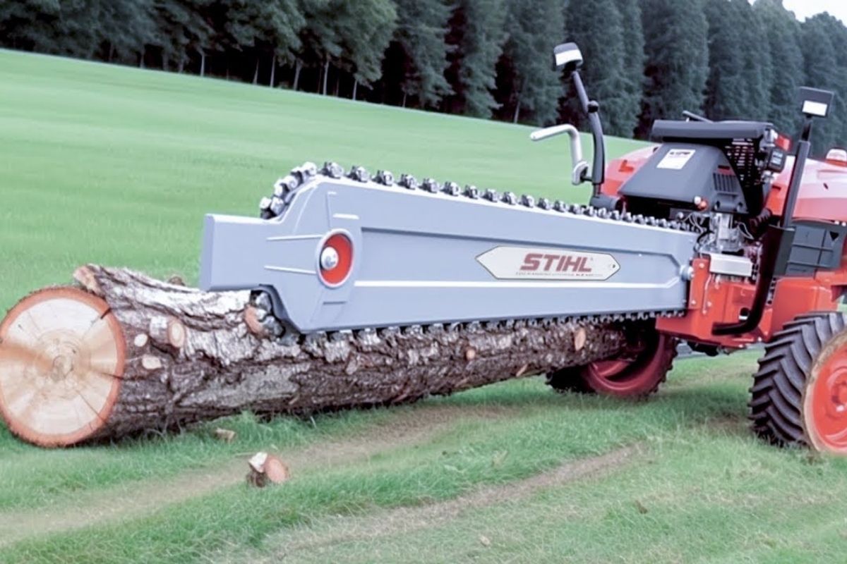 Máquinas florestais automatizadas processam toras e lenha com torque duplo e cabine segura, unindo corte rápido e trituração em linha móvel na floresta.