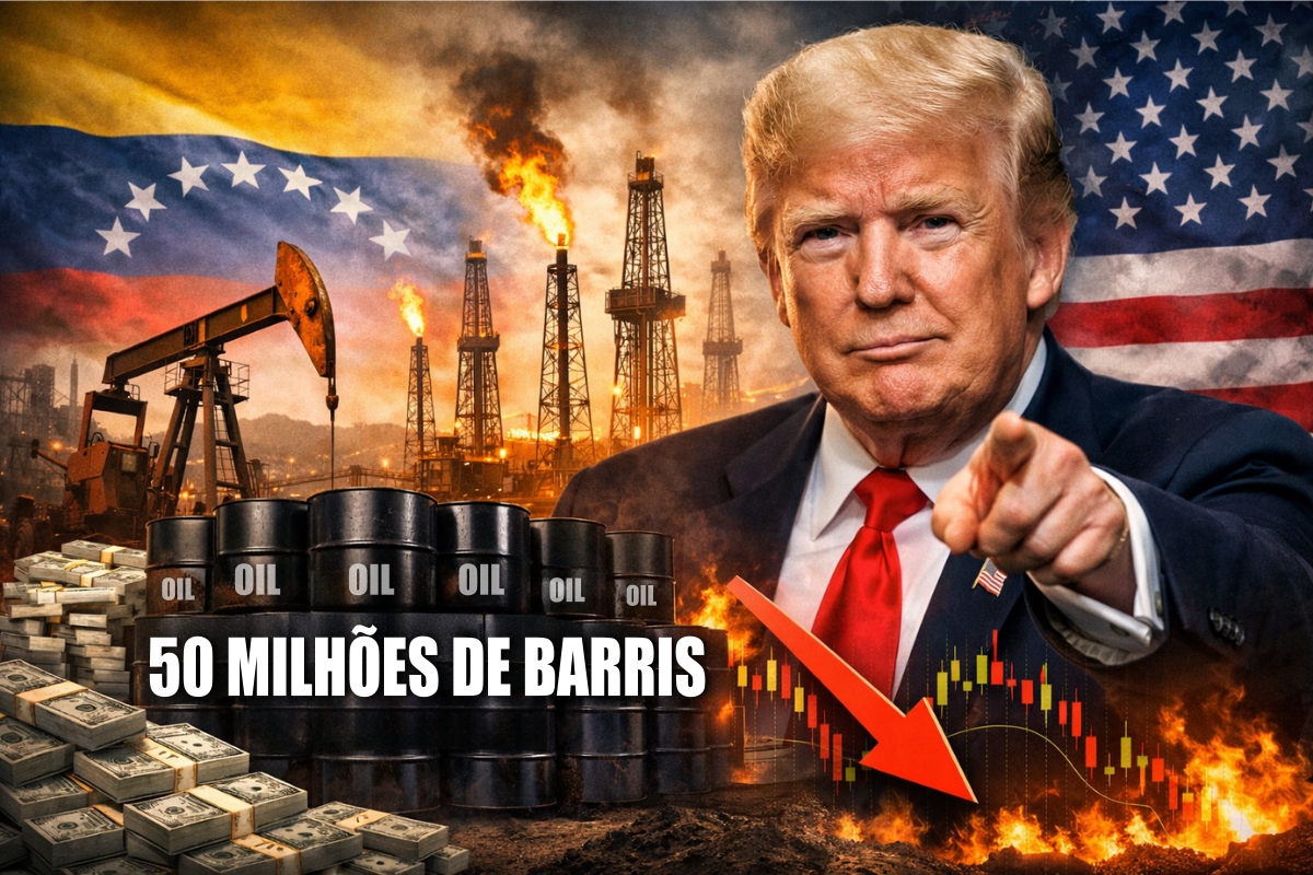 Trump anuncia que os EUA vão extrair petróleo na Venezuela com a entrada de grandes petrolíferas, cita 50 milhões de barris retirados e promete reduzir preços, provocando impacto no mercado