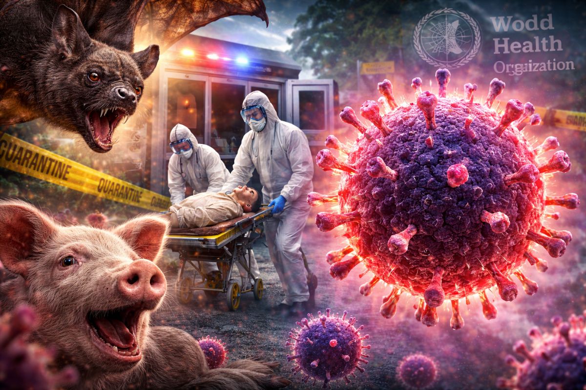 Vírus Nipah assusta a OMS mortalidade média de 75%, já chegou a 100% em surtos; saiu de morcegos e porcos, agora passa entre pessoas e ainda não tem vacina aprovada
