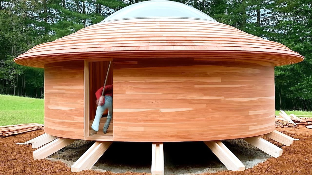 Homem constrói casa de madeira japonesa off-grid em apenas 30 dias, sozinho e entre a floresta e um rio: uma estrutura completa com pilares, paredes isoladas, telhado, encanamento e interiores que formam uma residência funcional e autossuficiente