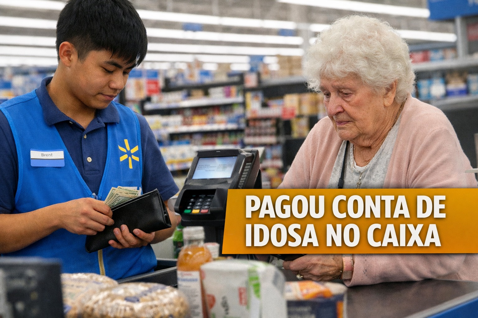 Idosa, Compras, Funcionário