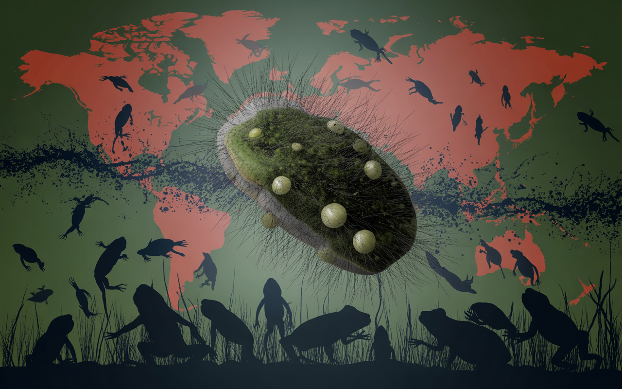Pouca gente sabe, mas um fungo microscópico já dizimou anfíbios em escala planetária: o Batrachochytrium dendrobatidis, responsável pela extinção silenciosa de centenas de espécies e pela maior crise biológica já registrada entre vertebrados