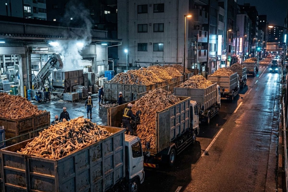 ossos de ramen viram fertilizante, reduzem descarte em restaurantes e sustentam um ciclo urbano-agro eficiente em Tóquio.