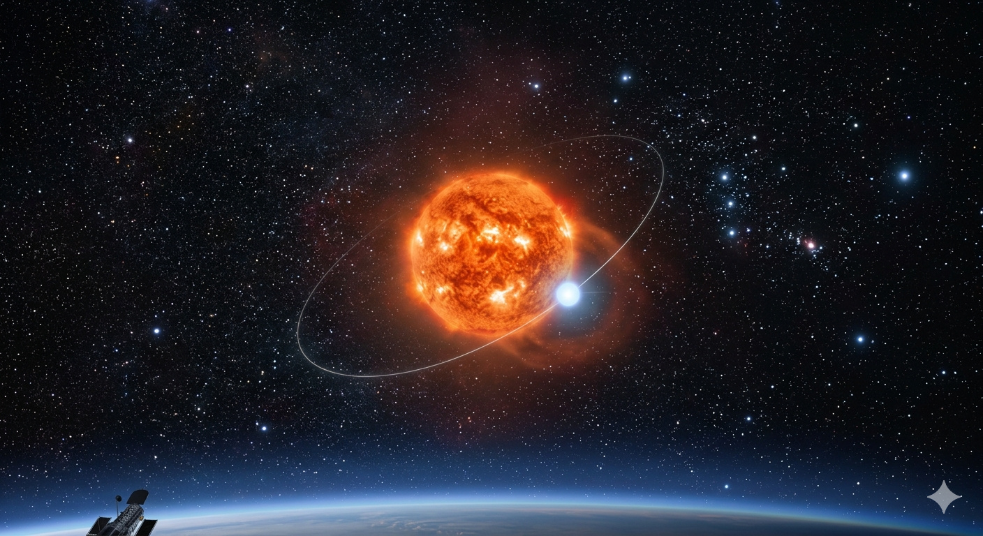 A 640 anos-luz da Terra, Betelgeuse revelou em 2025 um segredo oculto por décadas: uma possível estrela companheira com até 1,5 massa solar orbitando a supergigante a cada ~6 anos, evidência inédita que pode explicar suas variações de brilho sem indicar uma supernova iminente