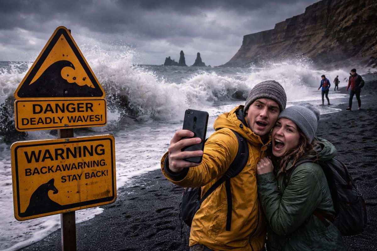 Reynisfjara, a praia de areia negra da Islândia e cenário de Game of Thrones, esconde ondas traiçoeiras que já mataram turistas distraídos.