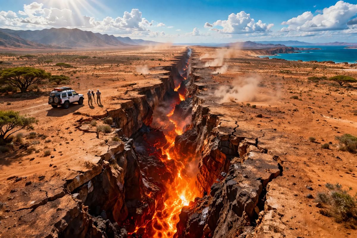 África está se partindo agora rachadura de 60 km se abre na Etiópia, magma sobe do subsolo e cientistas veem nascer um novo oceano onde hoje existe deserto extremo hostil