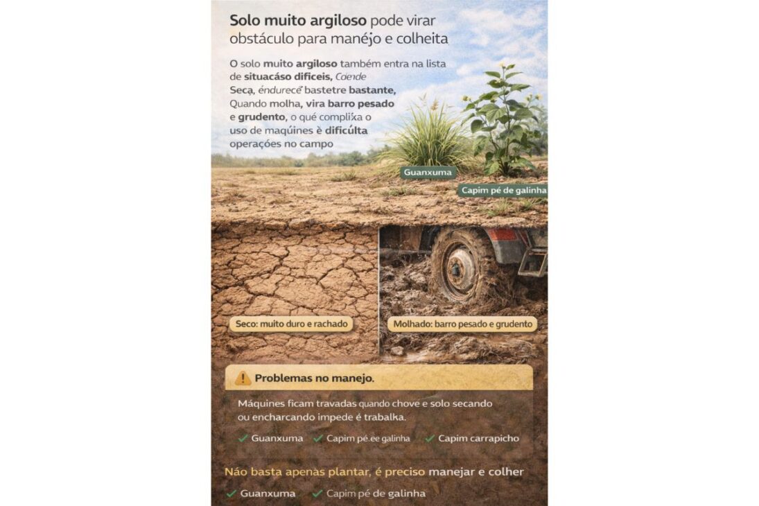 Em um sítio, plantas indicadoras revelam solo raso, brejo e sinais de terreno problemático antes da compra.
