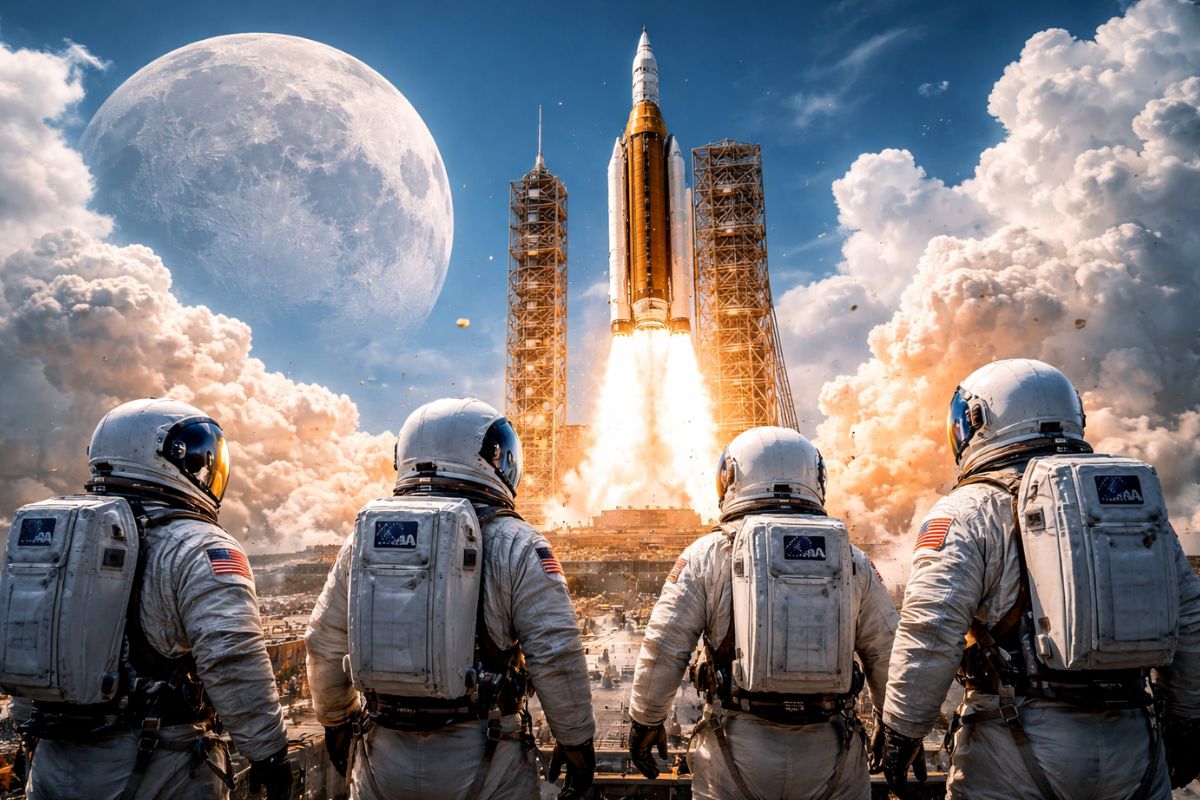 Artemis 2 coloca quatro astronautas a caminho da Lua em missão histórica após 50 anos, com lançamento em 1º de abril e voo recorde até o lado oculto do satélite natural terrestre