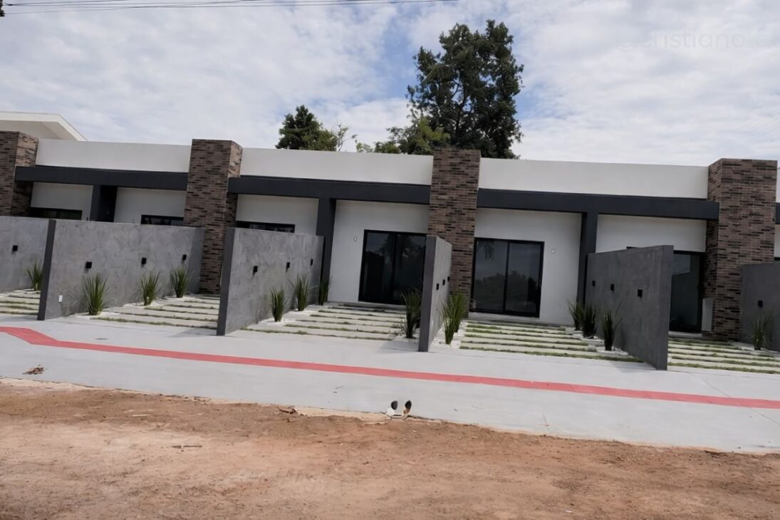 A casa geminada pode ter financiamento da Caixa no Minha Casa Minha Vida só após obra pronta, averbação e matrícula individual.