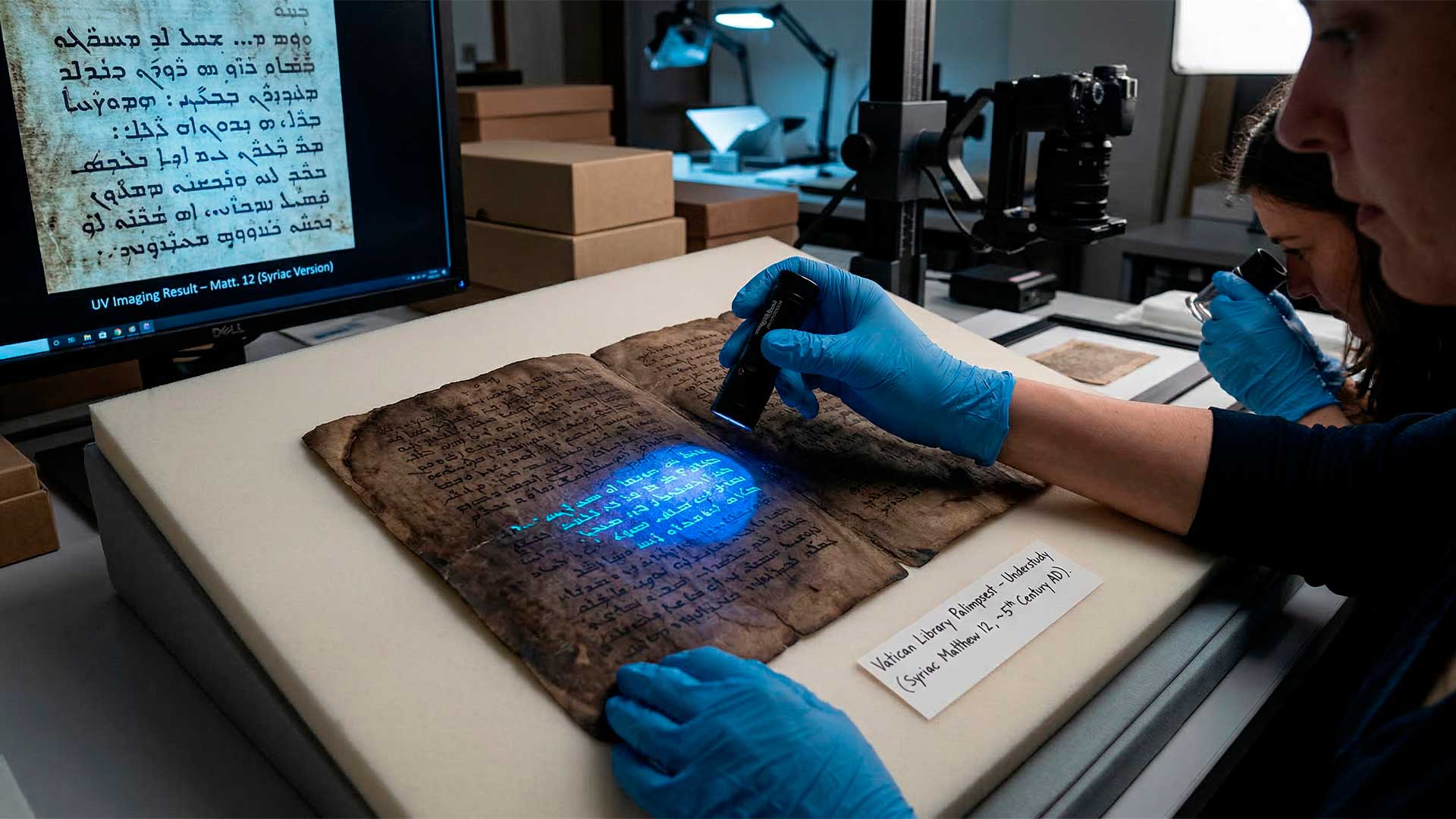 Capítulo oculto da Bíblia revelado por luz ultravioleta traz versão siríaca de Mateus 12 com 1.500 anos e reacende o debate sobre palimpsestos e preservação