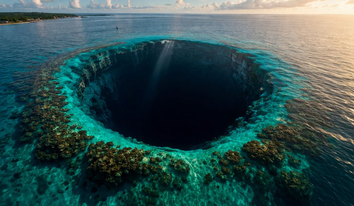 Taam Ja’ na Baía de Chetumal supera 420 metros e já é o buraco azul mais profundo conhecido, segundo estudo científico recente.